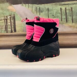 Totes Girl’s size 3M Suede Winter Waterproof Snow Boots Bella Pink Black outdoor